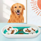 Double Bowl Slow Feeder Pet Dish Dog Cat